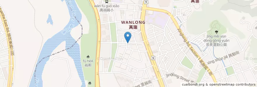 Mapa de ubicacion de 漢堡大師 en تایوان, 新北市, تایپه, 文山區.