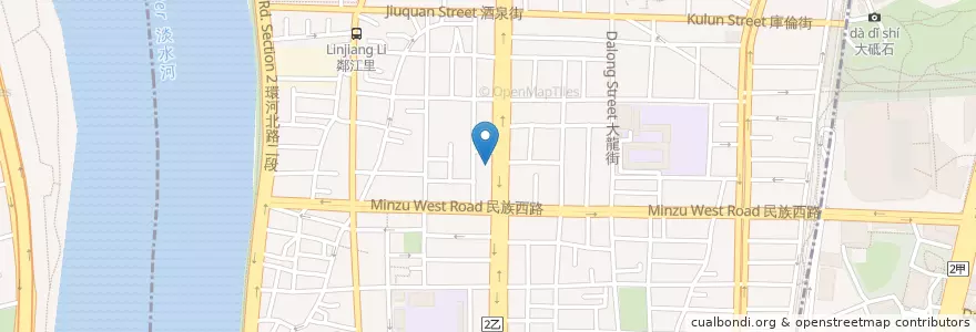 Mapa de ubicacion de 貳分之一串燒丼飯 en 臺灣, 新北市, 臺北市, 大同區.