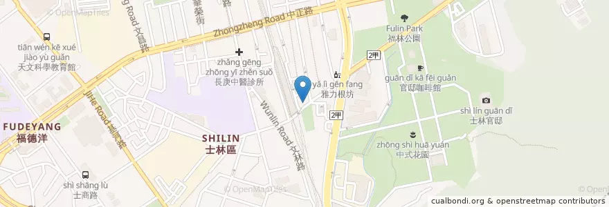 Mapa de ubicacion de 巧克力雲莊 en 臺灣, 新北市, 臺北市, 士林區.