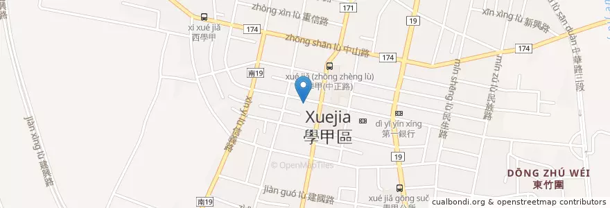 Mapa de ubicacion de 佳佳牛肉麵 en تايوان, تاينان, 學甲區.