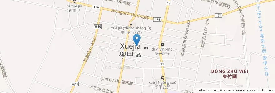 Mapa de ubicacion de 阿彌臭豆腐 en 臺灣, 臺南市, 學甲區.