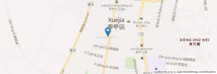 Mapa de ubicacion de 學甲火雞肉飯 en 臺灣, 臺南市, 學甲區.