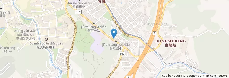 Mapa de ubicacion de 虱目魚湯 豬排飯 滷肉飯 en تايوان, تايبيه الجديدة, تايبيه, 南港區.