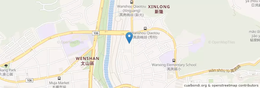 Mapa de ubicacion de 米粉湯滷肉飯 en تايوان, تايبيه الجديدة, تايبيه, 文山區.