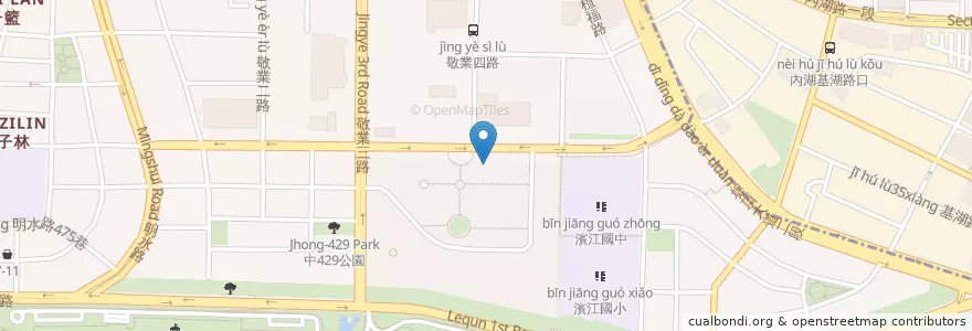 Mapa de ubicacion de 三哥涼麵小吃 en 타이완, 신베이 시, 타이베이시, 중산 구, 네이후 구.