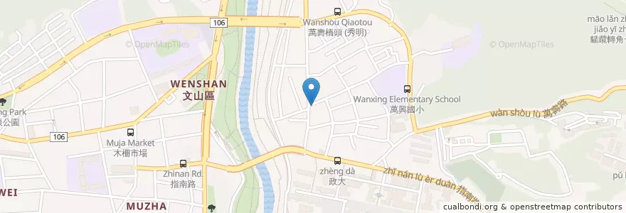 Mapa de ubicacion de 新光路無名麵攤 en Tayvan, 新北市, Taipei, 文山區.