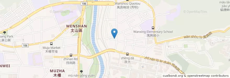 Mapa de ubicacion de 樂山食堂 en 台湾, 新北市, 台北市, 文山区.