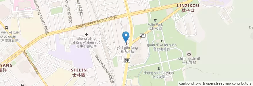 Mapa de ubicacion de 雅力根坊 en 타이완, 신베이 시, 타이베이시, 스린 구.
