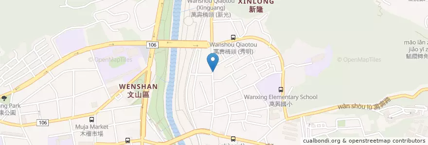 Mapa de ubicacion de 早安找點 en تايوان, تايبيه الجديدة, تايبيه, 文山區.