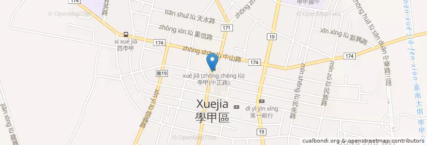 Mapa de ubicacion de 李重義素食 en تایوان, 臺南市, 學甲區.
