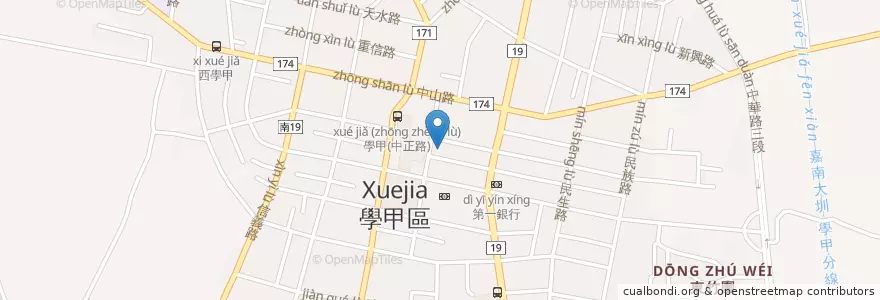 Mapa de ubicacion de 陳玉村鷄肉羮 en 臺灣, 臺南市, 學甲區.