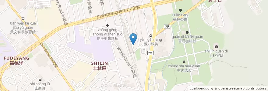 Mapa de ubicacion de 荷麵亭 Hasumentei en Тайвань, Новый Тайбэй, Тайбэй, Шилинь.