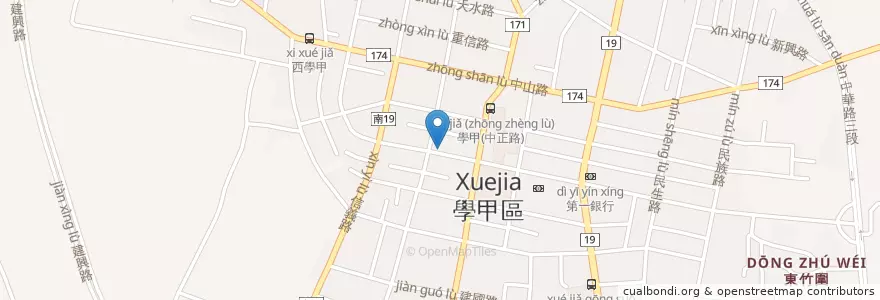 Mapa de ubicacion de 學甲滋心素食館 en تایوان, 臺南市, 學甲區.
