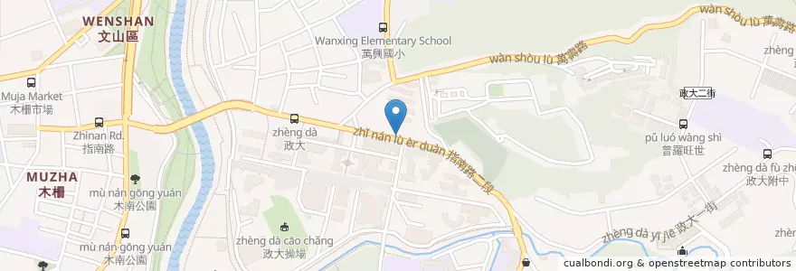 Mapa de ubicacion de 甜不辣 en Taïwan, Nouveau Taipei, Taipei, District De Wenshan.