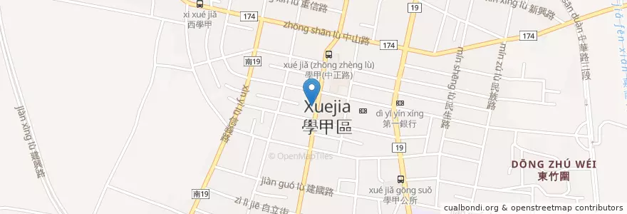 Mapa de ubicacion de 仁仔牛肉麵 en 台湾, 台南市, 学甲区.