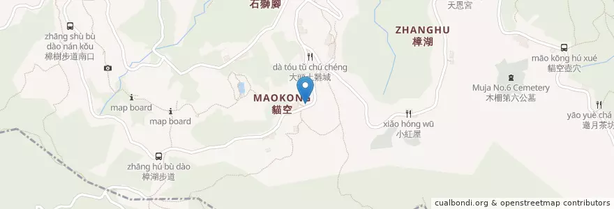 Mapa de ubicacion de 貓空茶言觀舍 en 타이완, 신베이 시, 타이베이시, 원산 구.