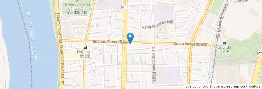 Mapa de ubicacion de 尚品香精緻早午餐-酒泉店 en تايوان, تايبيه الجديدة, تايبيه, 大同區.