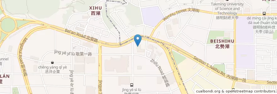 Mapa de ubicacion de 雙囍中餐廳 en 台湾, 新北市, 台北市, 内湖区.