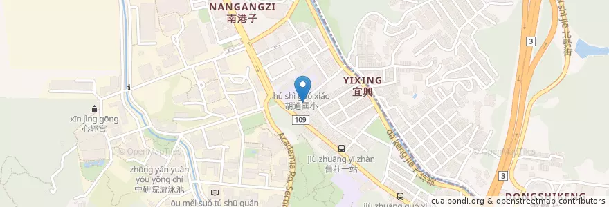 Mapa de ubicacion de 魷魚羹麵 en 타이완, 신베이 시, 타이베이시, 난강 구.