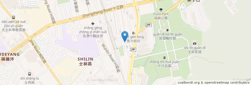 Mapa de ubicacion de 倉田丸田二代目 en 臺灣, 新北市, 臺北市, 士林區.
