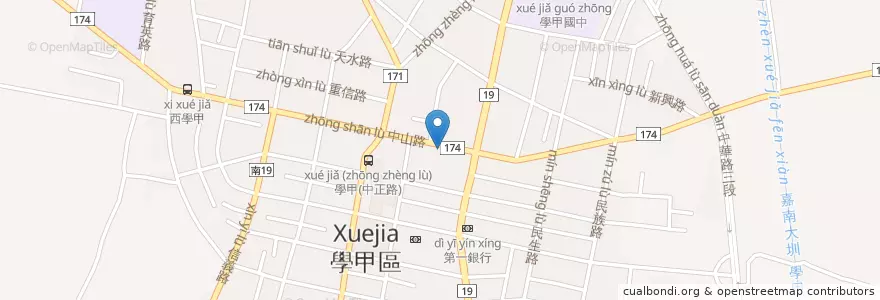 Mapa de ubicacion de 3Q脆皮雞排 en Taiwan, 臺南市, 學甲區.