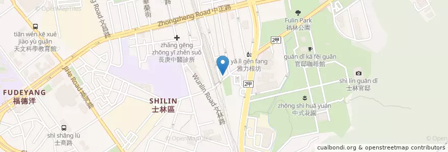 Mapa de ubicacion de 活悅JuiceMeal素食餐廳 en 타이완, 신베이 시, 타이베이시, 스린 구.