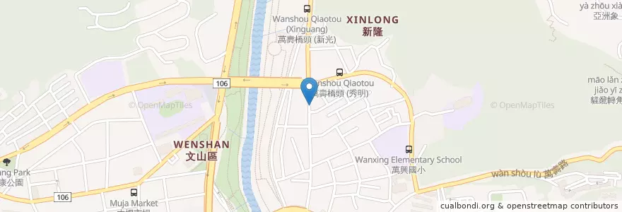 Mapa de ubicacion de 味新飲食店 en تايوان, تايبيه الجديدة, تايبيه, 文山區.