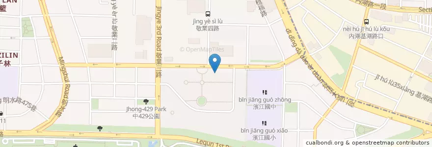 Mapa de ubicacion de 闊佬 shabu shabu en Taiwan, New Taipei, Taipei, Zhongshan District, Neihu District.