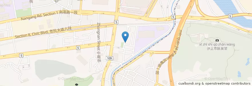 Mapa de ubicacion de 麥多多早餐店 en 타이완, 신베이 시, 타이베이시, 난강 구.