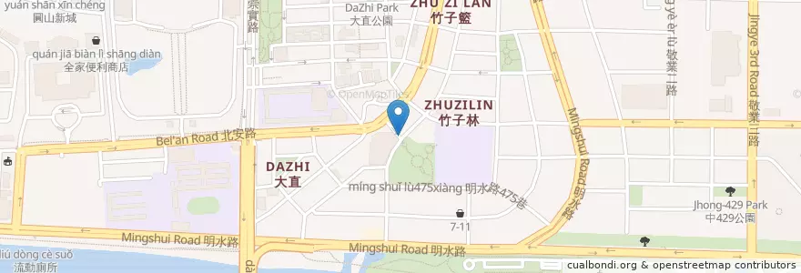 Mapa de ubicacion de 品品非米食 en 台湾, 新北市, 台北市, 中山区.