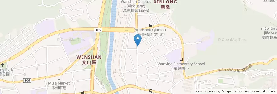Mapa de ubicacion de 小鴨藥膳加熱滷味 en 臺灣, 新北市, 臺北市, 文山區.