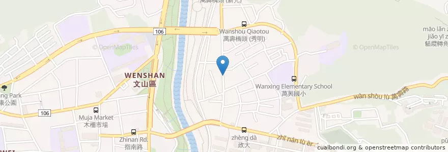 Mapa de ubicacion de 敘緣小館 en 台湾, 新北市, 台北市, 文山区.