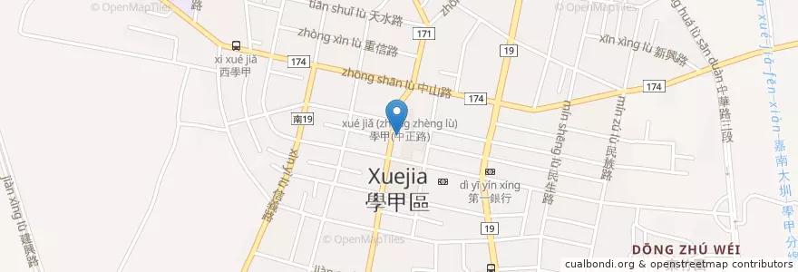 Mapa de ubicacion de 龍來美食 en 臺灣, 臺南市, 學甲區.