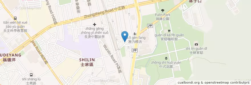 Mapa de ubicacion de 寬巷子 en 臺灣, 新北市, 臺北市, 士林區.