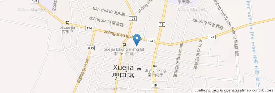 Mapa de ubicacion de 阿嬤麵食堂 en 臺灣, 臺南市, 學甲區.