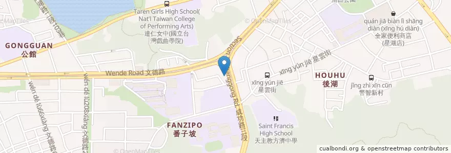 Mapa de ubicacion de 曲肯叔叔美式炸雞 en Тайвань, Новый Тайбэй, Тайбэй, Нэйху.