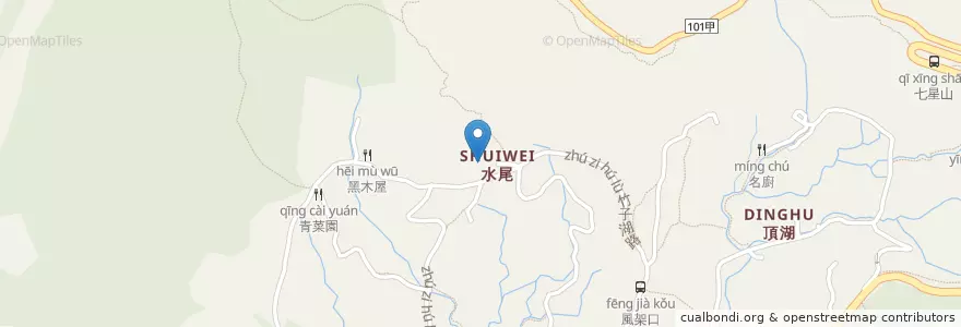 Mapa de ubicacion de 竹子湖炒青菜 en 臺灣, 新北市, 臺北市, 北投區.