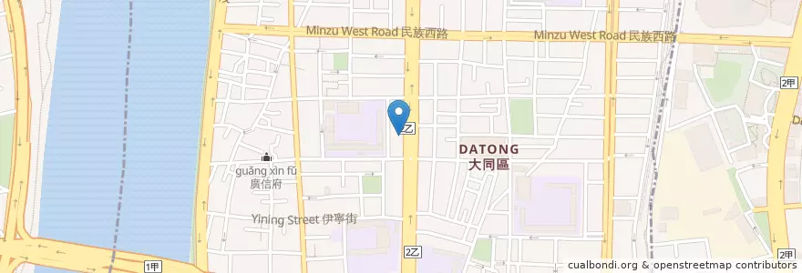 Mapa de ubicacion de 洪瑞珍三明治 en Taiwan, Nuova Taipei, Taipei, Distretto Di Datong.
