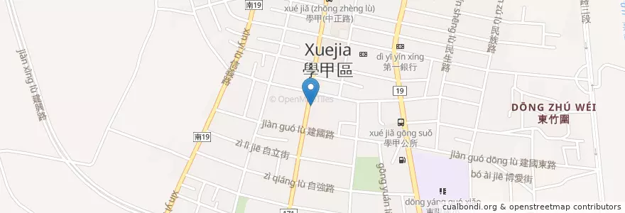 Mapa de ubicacion de 學甲鵝肉飯店 en 臺灣, 臺南市, 學甲區.