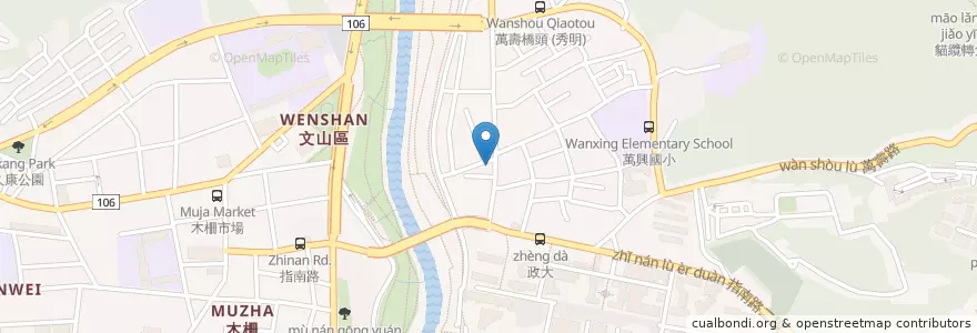 Mapa de ubicacion de 津喜甜不辣 en تايوان, تايبيه الجديدة, تايبيه, 文山區.