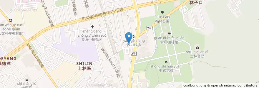 Mapa de ubicacion de 隱家拉麵 en 台湾, 新北市, 台北市, 士林区.