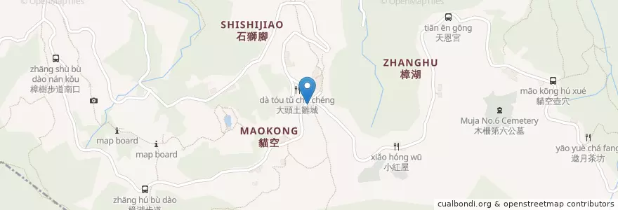 Mapa de ubicacion de 貓空觀鼎茶園-枝仔冰城 en 台湾, 新北市, 台北市, 文山区.