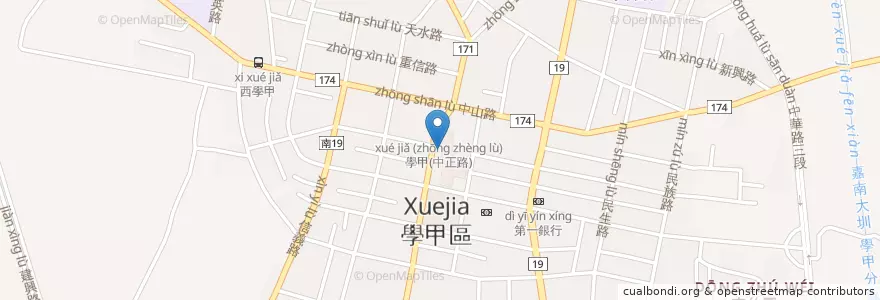 Mapa de ubicacion de 學甲雞然 en 臺灣, 臺南市, 學甲區.