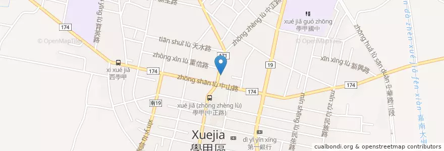 Mapa de ubicacion de 三媽臭臭鍋 en 臺灣, 臺南市, 學甲區.