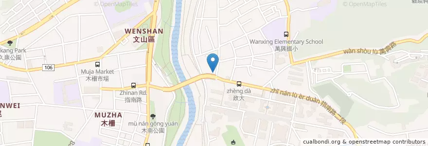 Mapa de ubicacion de 小曼谷滇泰料理 en Тайвань, Новый Тайбэй, Тайбэй, 文山區.