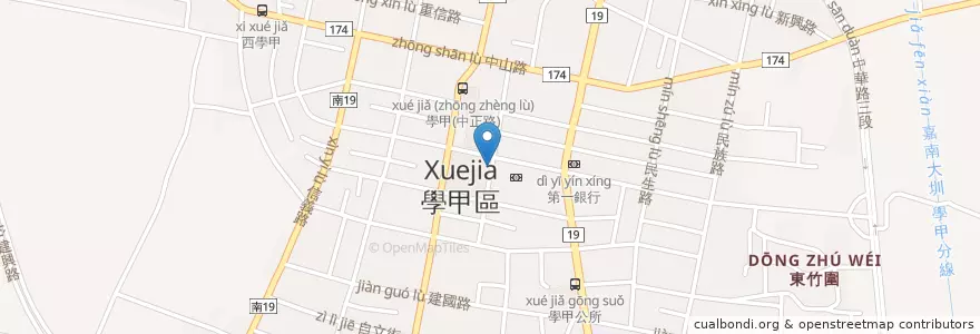 Mapa de ubicacion de 廣東鮮肉湯包 en 臺灣, 臺南市, 學甲區.