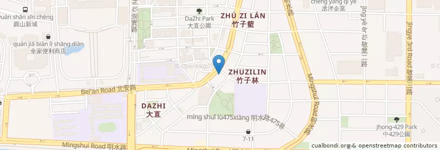 Mapa de ubicacion de PIZZA HUT必勝客 en Taiwan, 新北市, Taipé, 中山區.
