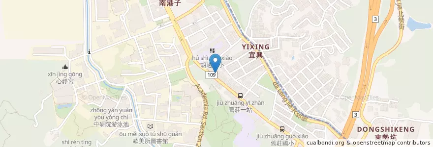 Mapa de ubicacion de 貳叁食堂 en 臺灣, 新北市, 臺北市, 南港區.