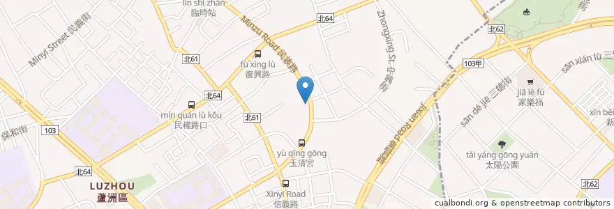 Mapa de ubicacion de 陳老師文理補習班 en Taiwán, Nuevo Taipéi, 蘆洲區.