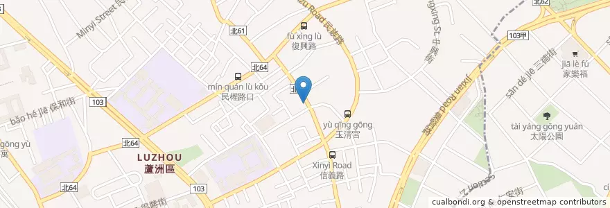 Mapa de ubicacion de 神戶牛排 en تایوان, 新北市, 蘆洲區.
